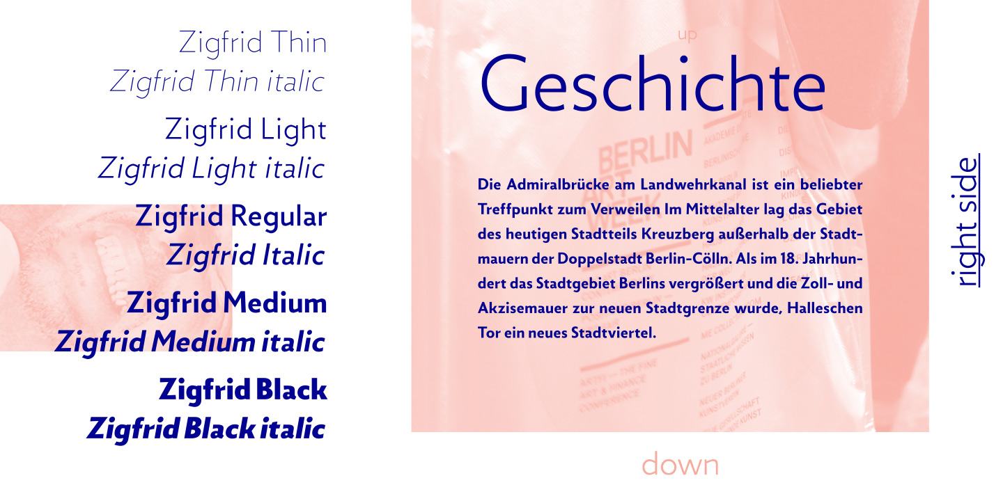 Przykład czcionki Zigfrid Black italic